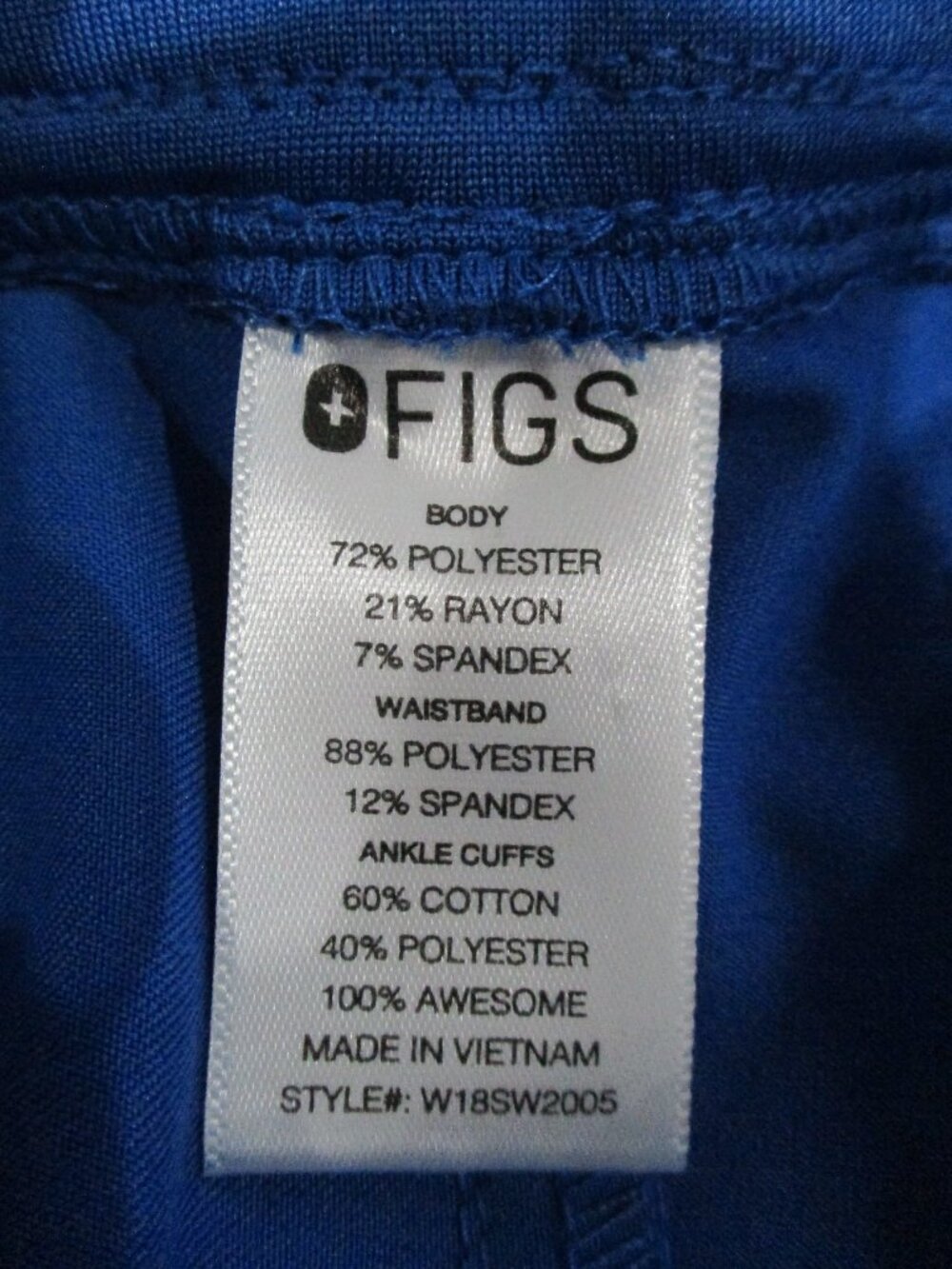 Figs Technical Collection Jogger Style Blue Scrub Pants - Picture 5 of 6